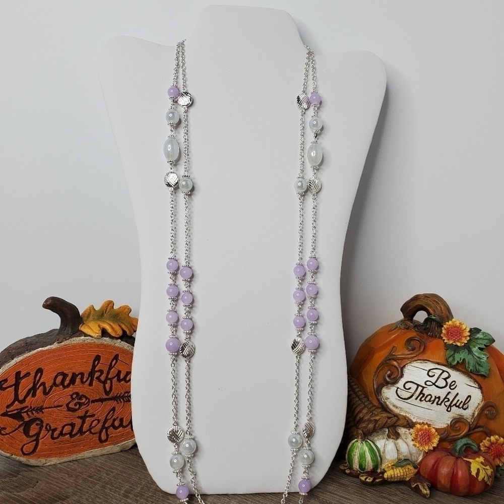 BANCROFT STITCH FIX PURPLE SILVER LONG NEC… - Picture 6 of 8